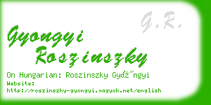 gyongyi roszinszky business card